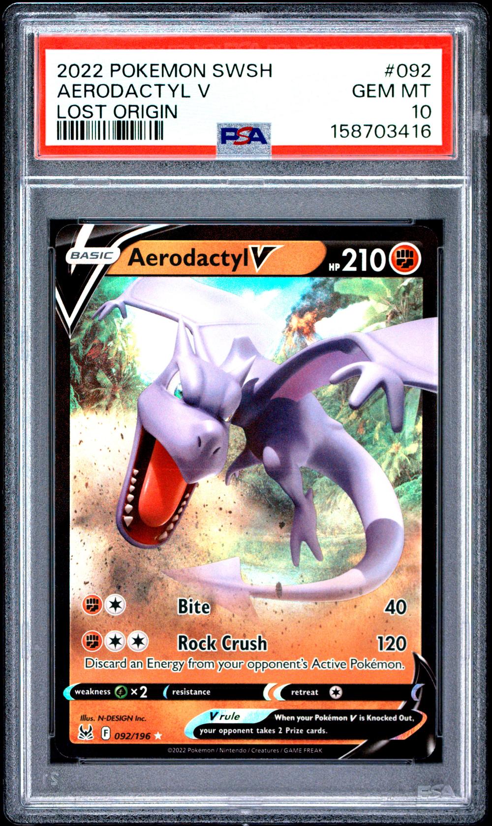 2022 Aerodactyl V - Pokémon Pokémon Sword & Shield Lost Origin PSA